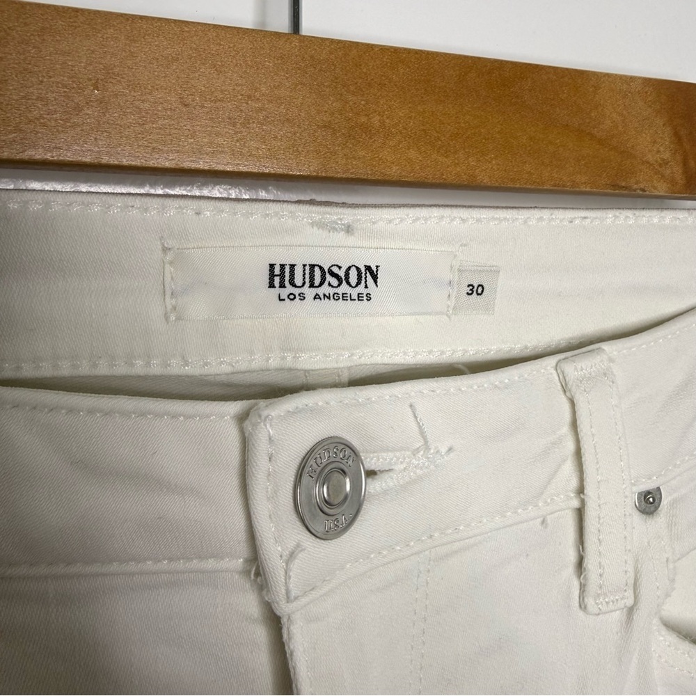HUDSON Holly High Rise Flare White Denim Jeans *Tall/Long Inseam - Picture 5 of 9
